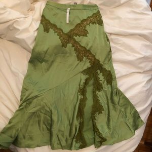 ASOS Lime Green Midi Lace Skirt